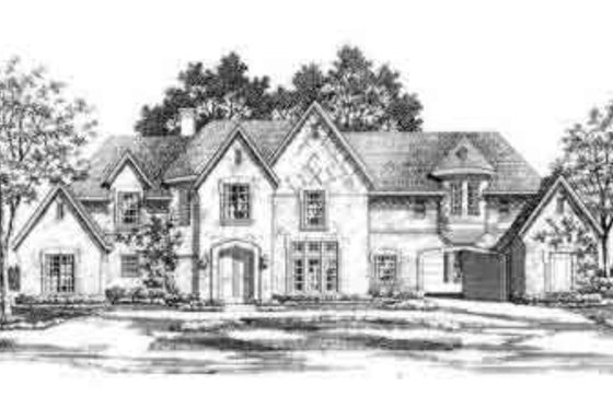 Exterior - Front Elevation for European House Plan #141-162 - 5 bed, 6 bath