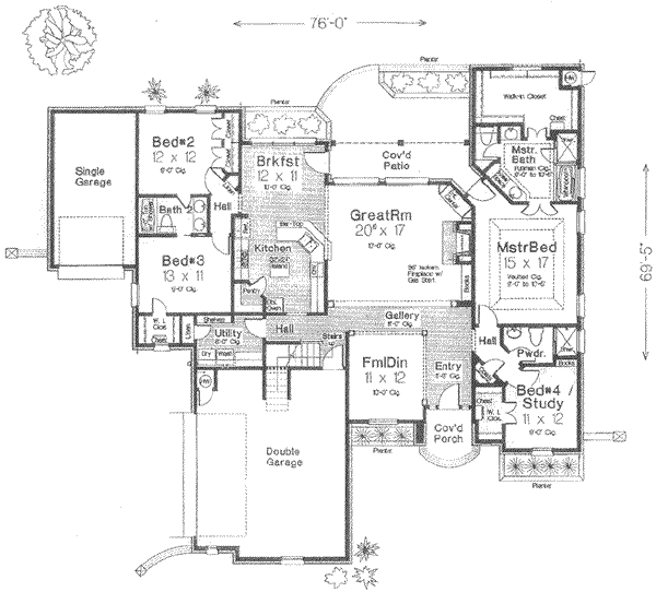 European Floor Plan - Main Floor Plan #310-370