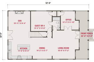 Floor Plan - Main Floor for Farmhouse House Plan #461-93 - 4 bed, 3 bath