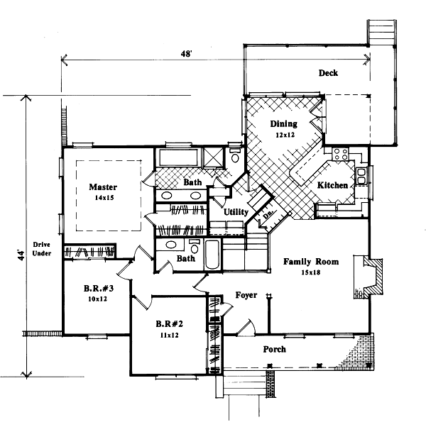 Dream House Plan - Traditional Floor Plan - Main Floor Plan #41-121