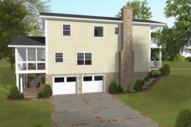 House Design - Craftsman, Rear Elevation