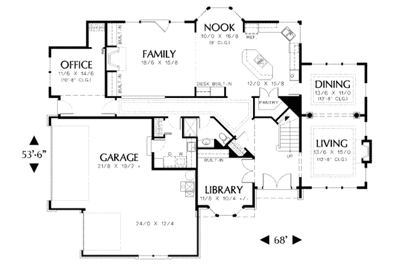 House Plan Design - Floor Plan - Main Floor for Traditional House Plan #48-140 - 5 bed, 3 bath