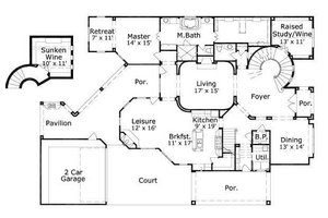 Floor Plan - Main Floor for European House Plan #411-664 - 5 bed, 5.5 bath