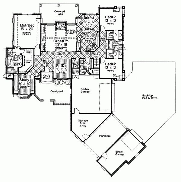Dream House Plan - European style house plan, main level floor plan