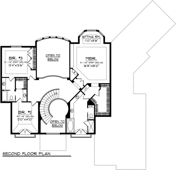 European Floor Plan - Upper Floor Plan #70-1092