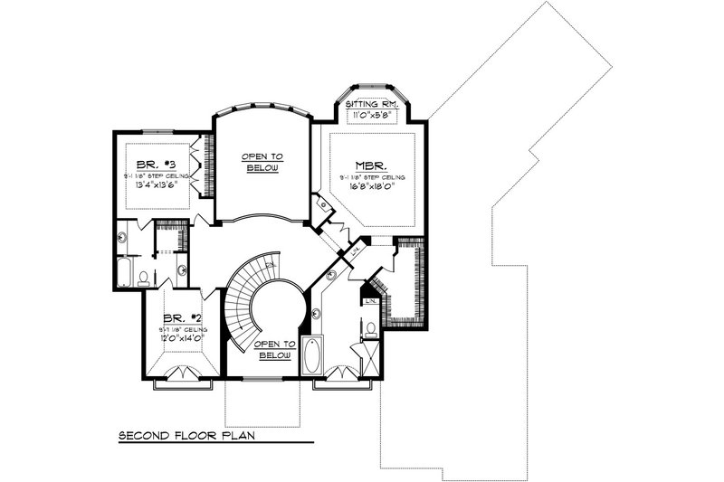 Home Plan - Floor Plan - Upper Floor for European House Plan #70-1092 - 4 bed, 2.5 bath