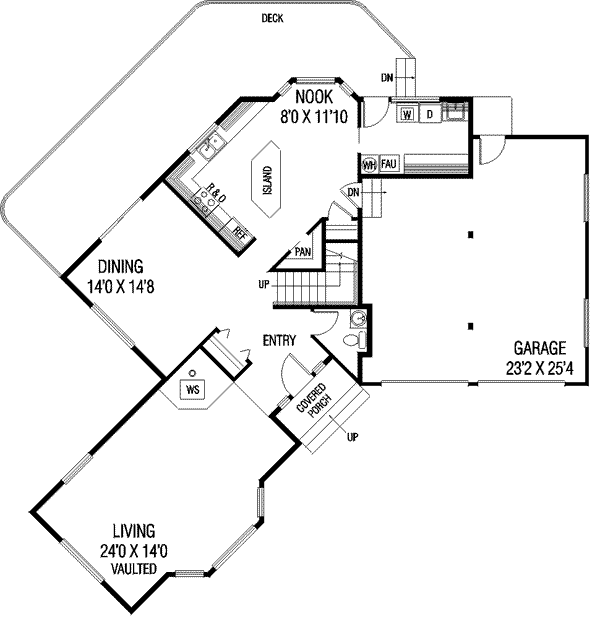 House Plan Design - Traditional Floor Plan - Main Floor Plan #60-319