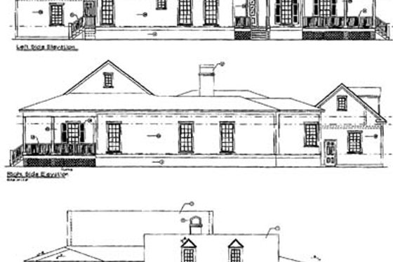 Exterior - Rear Elevation for Southern House Plan #417-378 - 4 bed, 3.5 bath