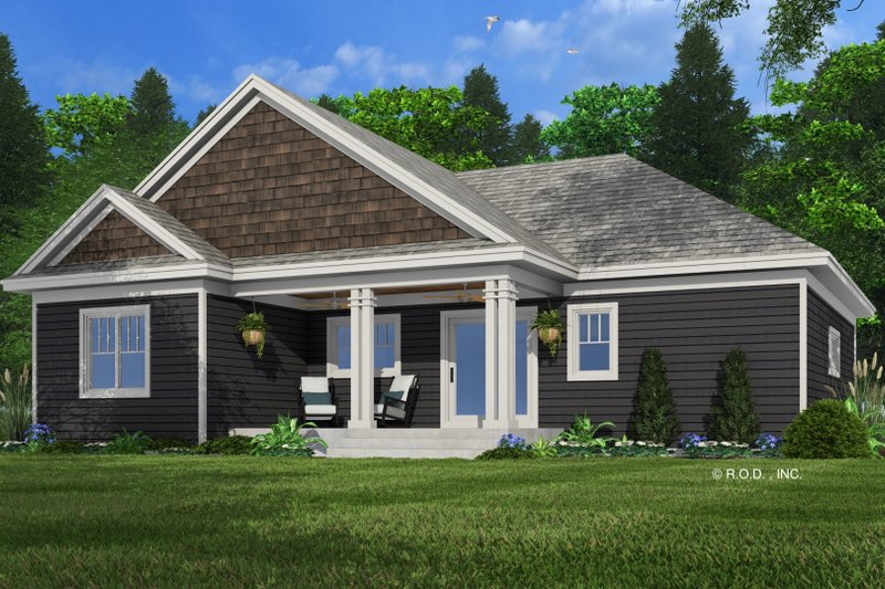 House Design - Exterior - Rear Elevation 1 for Craftsman House Plan #51-1488 - 2 bed, 2 bath