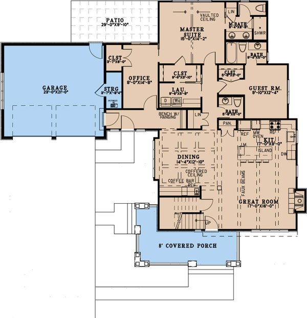 Bungalow Floor Plan - Main Floor Plan #923-485