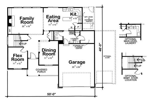 Home Plan - Traditional Floor Plan - Main Floor Plan #20-2090