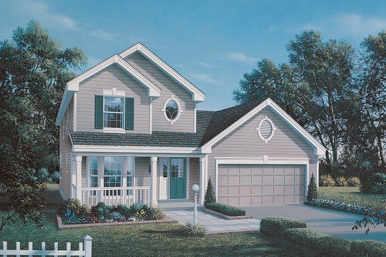 Exterior - Front Elevation 3 for Traditional House Plan #57-163 - 3 bed, 2.5 bath