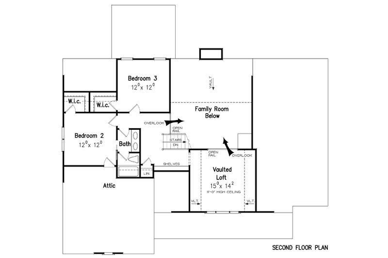 Architectural House Design - Floor Plan - Upper Floor for Craftsman House Plan #927-25 - 4 bed, 3 bath