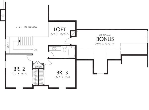 Home Plan - Traditional Floor Plan - Upper Floor Plan #48-393