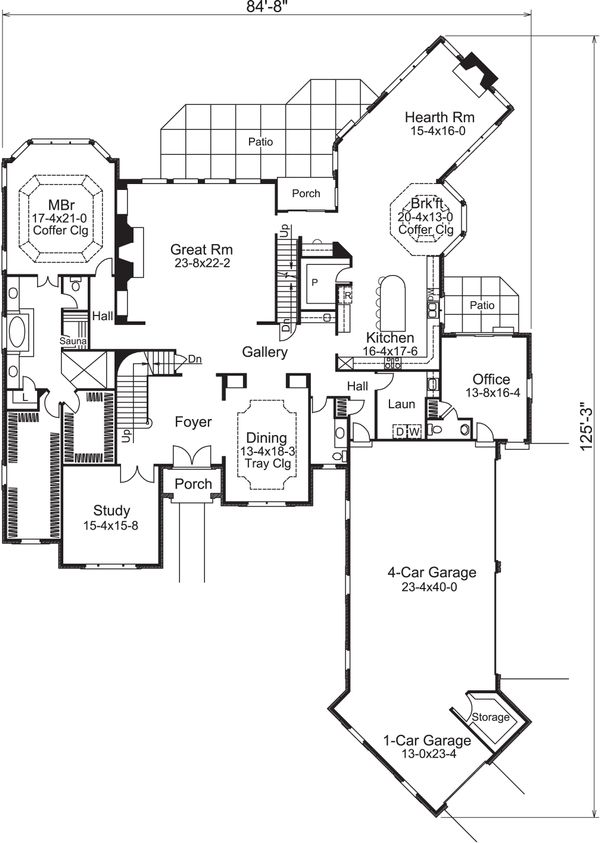 Home Plan - Tudor Floor Plan - Main Floor Plan #57-575