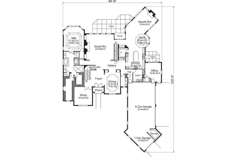 Tudor Style House Plan - 4 Beds 4.5 Baths 6088 Sq/Ft Plan #57-575 ...