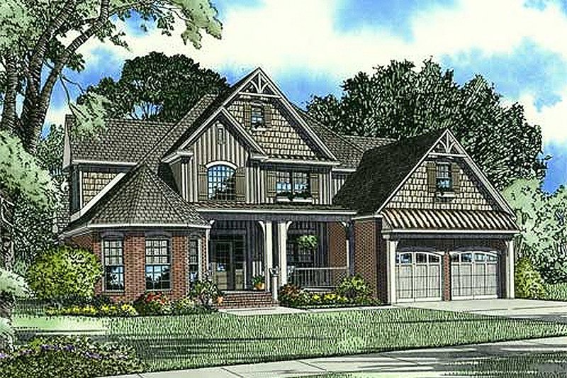 Architectural House Design - Country Exterior - Front Elevation Plan #17-1169