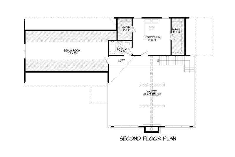 Dream House Plan - Floor Plan - Upper Floor for Southern House Plan #932-858 - 2 bed, 2.5 bath