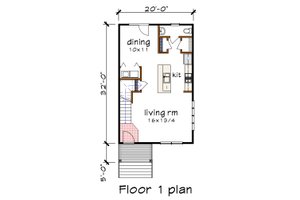 Floor Plan - Main Floor for Modern House Plan #79-291 - 3 bed, 2.5 bath