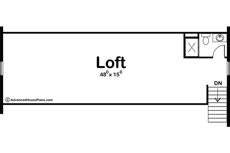 Architectural House Design - Floor Plan - Upper Floor for Traditional House Plan #455-205, 1 bath