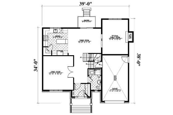 Floor Plan - Main Floor for European House Plan #138-269 - 3 bed, 1.5 bath