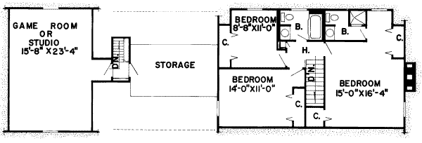 Farmhouse Floor Plan - Upper Floor Plan #312-477