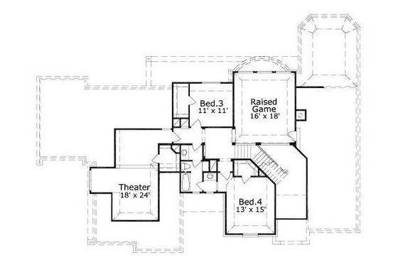 Floor Plan - Upper Floor for European House Plan #411-608 - 4 bed, 3.5 bath
