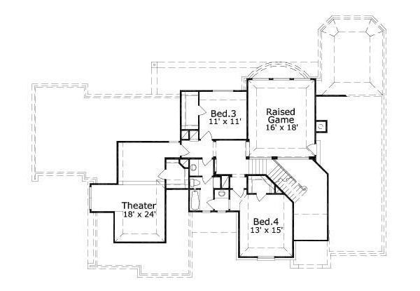 European Floor Plan - Upper Floor Plan #411-608