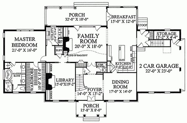 Dream House Plan - Classical Floor Plan - Main Floor Plan #137-158