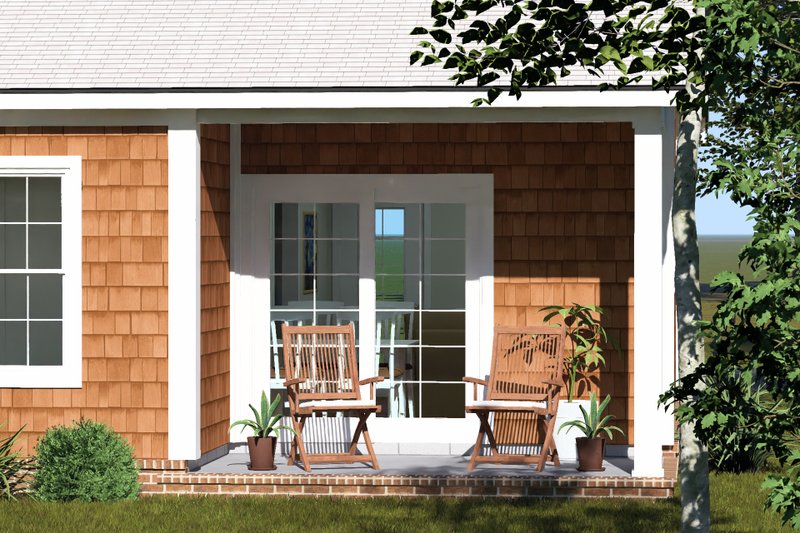 House Blueprint - Exterior - Covered Porch for Cottage House Plan #513-2450 - 2 bed, 1 bath