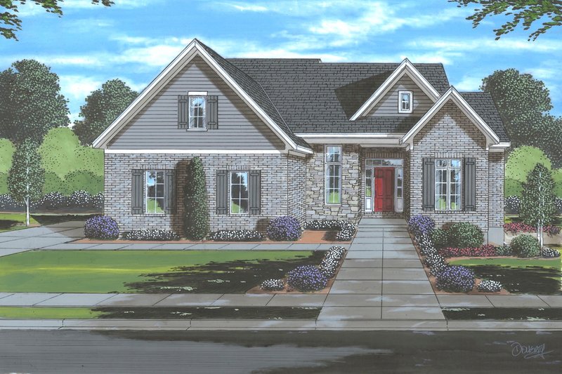 Architectural House Design - Traditional Exterior - Front Elevation Plan #46-913