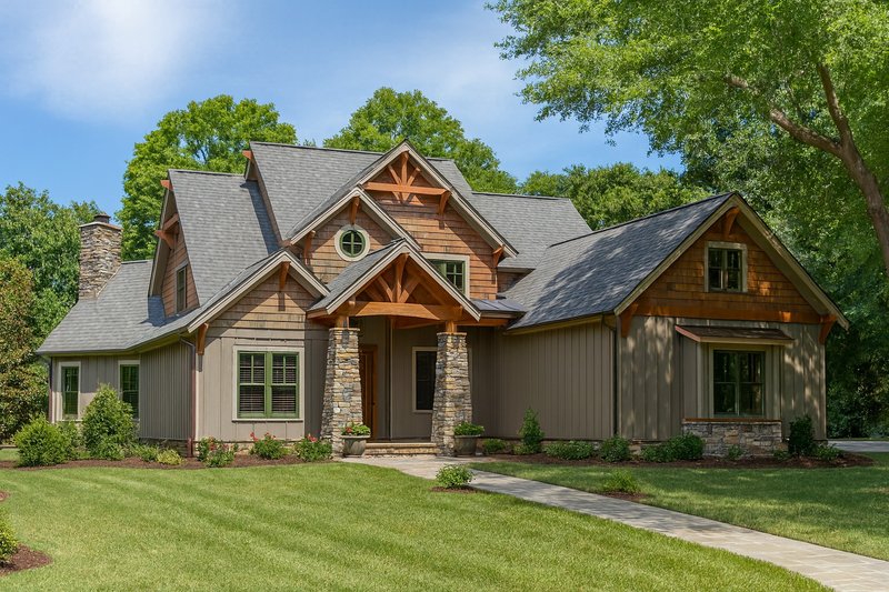 Dream House Plan - Craftsman Exterior - Front Elevation Plan #17-3323