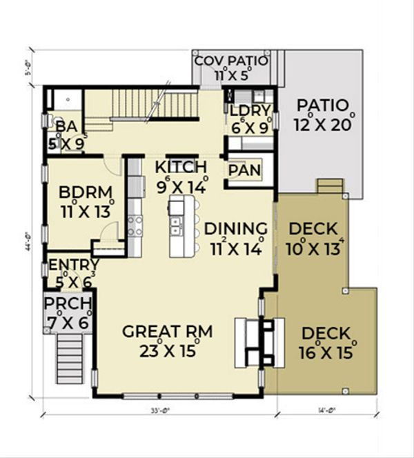 Contemporary Floor Plan - Main Floor Plan #1070-7