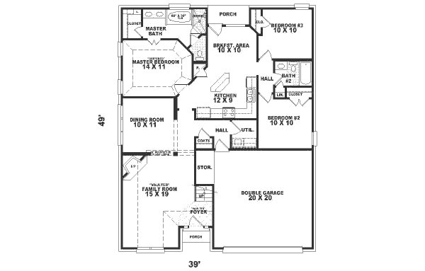 Southern Floor Plan - Main Floor Plan #81-234