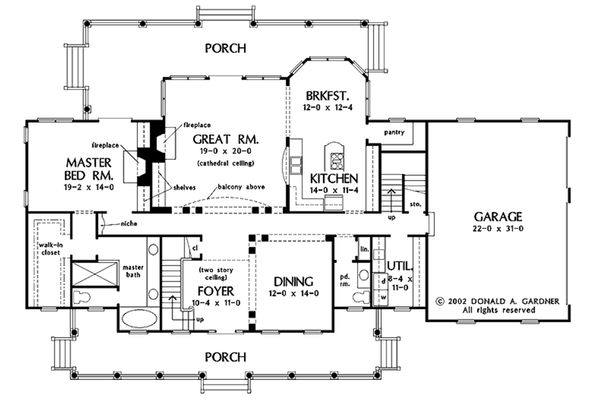 Country Floor Plan - Main Floor Plan #929-44