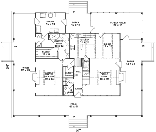 Country Floor Plan - Main Floor Plan #81-262