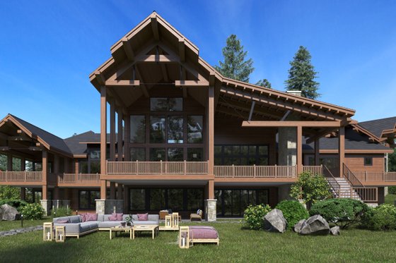 Exterior - Rear Elevation for Classical House Plan #1066-86 - 5 bed, 7.5 bath