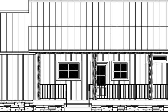 Exterior - Rear Elevation for Craftsman House Plan #21-467 - 1 bed, 1.5 bath