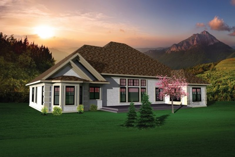 Home Plan - Exterior - Rear Elevation for Ranch House Plan #70-1101 - 3 bed, 2 bath