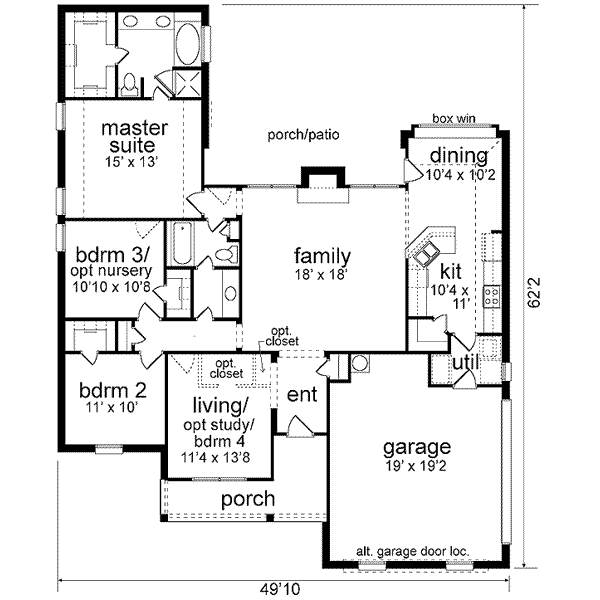 Dream House Plan - Traditional Floor Plan - Main Floor Plan #84-224
