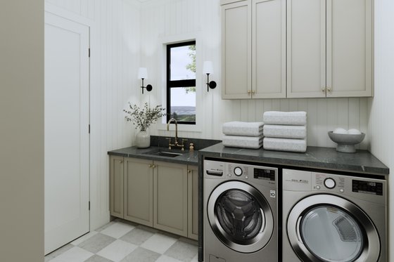 Interior - Laundry 1 for European House Plan #1114-28 - 3 bed, 2.5 bath
