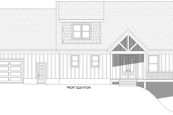 Exterior - Front Elevation 3 for Country House Plan #932-1096 - 3 bed, 2.5 bath
