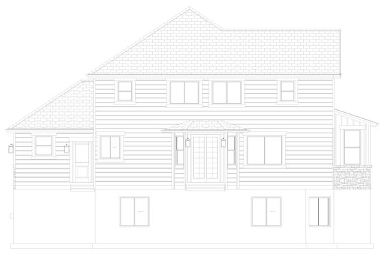 Exterior - Rear Elevation 2 for Craftsman House Plan #1060-65 - 3 bed, 2.5 bath