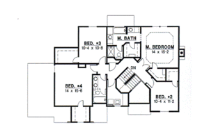 Floor Plan - Upper Floor for Traditional House Plan #67-499 - 4 bed, 2.5 bath