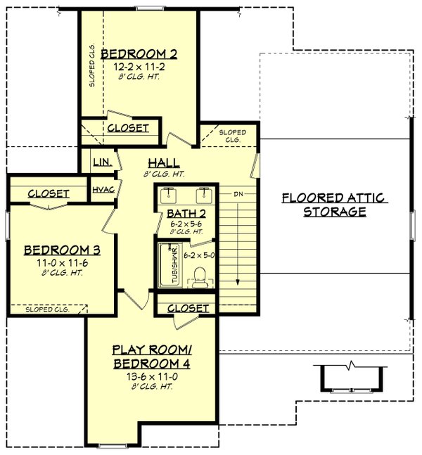 Farmhouse Floor Plan - Upper Floor Plan #430-313
