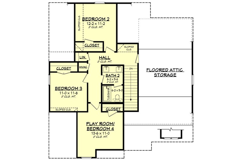 Architectural House Design - Floor Plan - Upper Floor for Farmhouse House Plan #430-313 - 4 bed, 2.5 bath