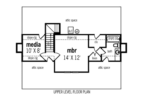 Architectural House Design - Cabin Floor Plan - Upper Floor Plan #45-335