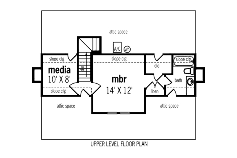 Dream House Plan - Floor Plan - Upper Floor for Cabin House Plan #45-335 - 2 bed, 2 bath