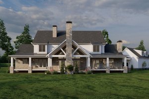 Exterior - Rear Elevation for Farmhouse House Plan #923-377 - 4 bed, 3.5 bath