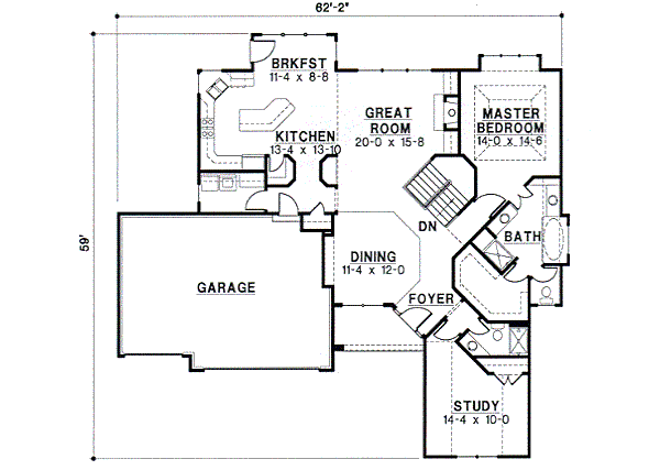 European Floor Plan - Main Floor Plan #67-347